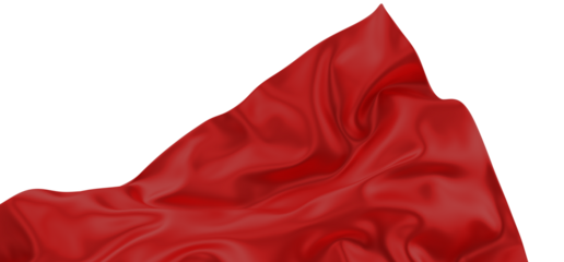Smooth elegant red cloth on transparent background