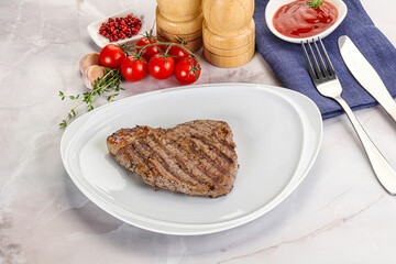 Grilled marble beef steak with sauce
