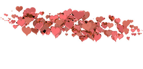 realistic isolated heart confetti on the transparent background for decoration and covering.