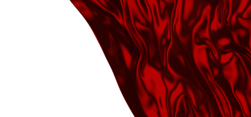 Smooth elegant red cloth on transparent background