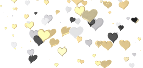 Love valentine background with red petals of hearts on transparent background