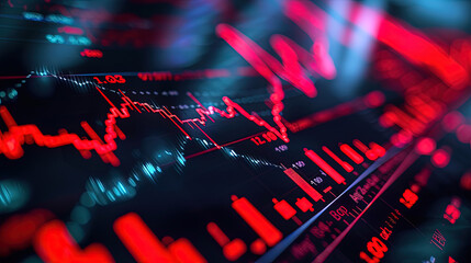Profit Stock Market - Red Descending lines