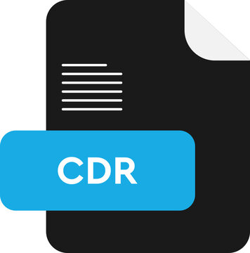 CDR File Extension icon black and Curious Blue fill color