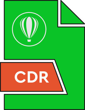 CDR File format icon in shapes Curious Blue and Cinnabar colors