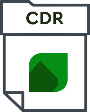 CDR File format minimal icon  with thick outline