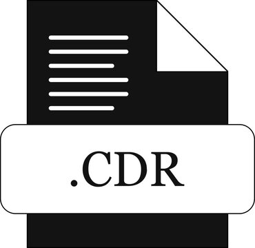 CDR  File Extension Icon Black fill