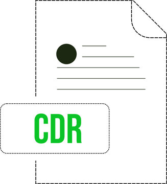 CDR  Icon black dashed Outline