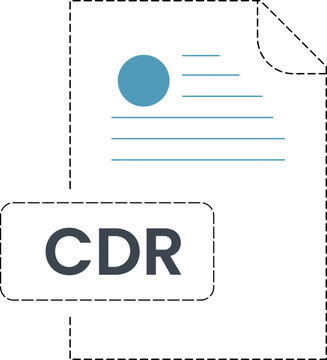 CDR  Icon black Rounded dashed Outline