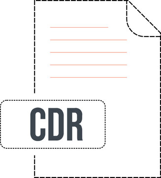CDR  file format icon dashed outline