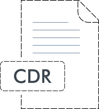 CDR file format icon Rounded dashed outline