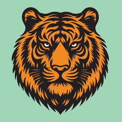 Brave Tiger Face Vintage Design