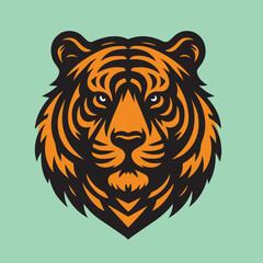 Brave Tiger Face Vintage Design