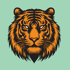 Brave Tiger Face Vintage Design