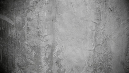 Fototapeta premium Old wall texture cement dirty gray with black background abstract grey and silver color design are light with white background.