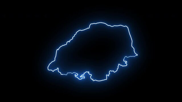 map of Polokwane in south africa with glowing neon effect