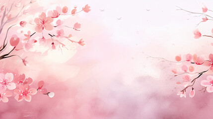 Delicate pink watercolor spring