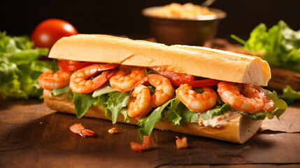 Delightful homemade shrimp sandwich