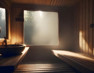 interior of a modern  sauna room