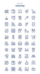 Cleaning line icon collections