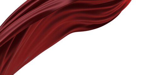 Waving satin cloth isolated on transparent background - PNG