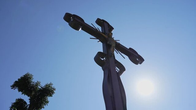 cross on the sky background