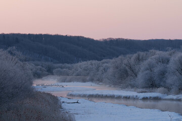 樹氷とタンチョウ
