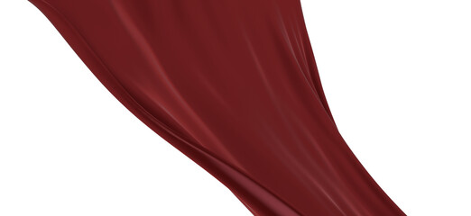 Smooth and shiny red cloth 3D - PNG