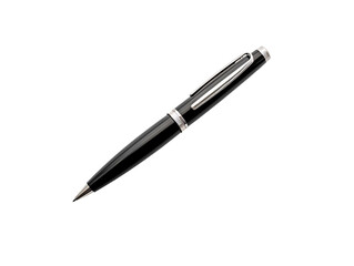 a black pen with silver cap