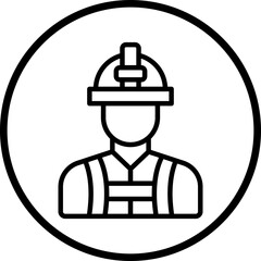 Firefighter Male Icon Style