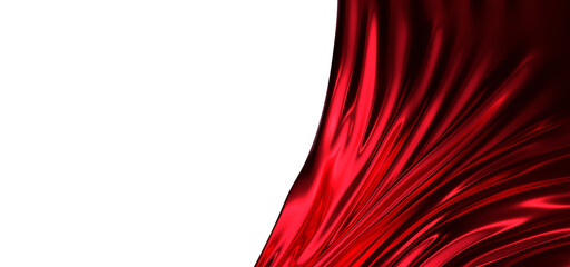 Flowing red cloth background, 3d rendering. - PNG