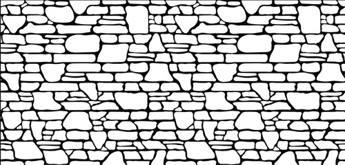Seamless Stone Wall Pattern Vector Texture Illustration. Seamless stone texture vector illustration.