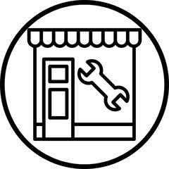 Car Repair Shop Icon Style