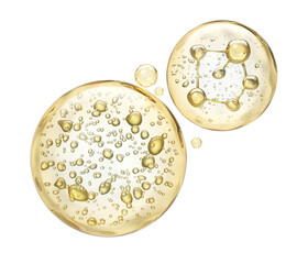 cosmetic moisturizer Oil, Cosmetic Essence, Liquid bubble, Isolate on white background, 3d rendering