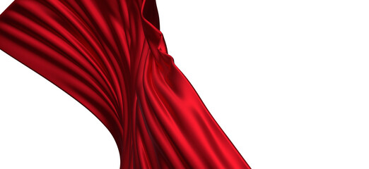 3d render of abstract red cloth falling. - PNG