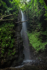 Waterfall. Long exposure waterfall photo. Transference. Long exposure. Long exposure photo of smooth waterfall flowing down steps. Rize, Türkiye.	