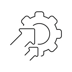 Growth line icon, growth, up arrows, goal, achievement, worker, business and finance