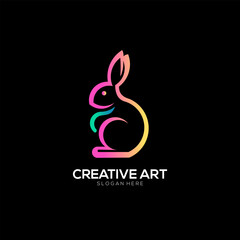 Fototapeta premium Rabbit logo gradient colorful design