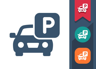 Car Park Icon. Parking, Vehicle