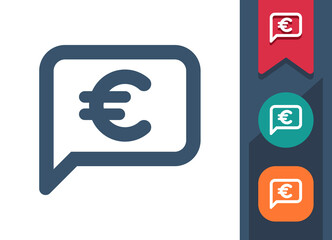 Chat Bubble Icon. Speech Bubble, Comment, Message, Money, Euro