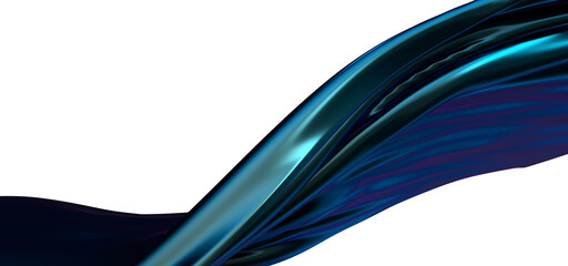SoothFlowing Rhythms: Abstract 3D Blue Wave Illustration with Harmonious Movementsing Curves:...