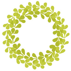 Laurel green wreath decorative vector frame isolated on white background