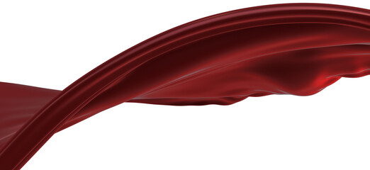 Smooth and shiny red cloth 3D - PNG