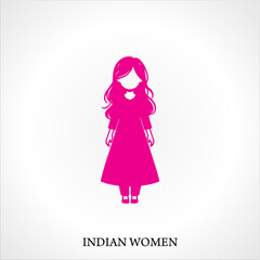 Illustration Featuring the Silhouette of an Indian Woman