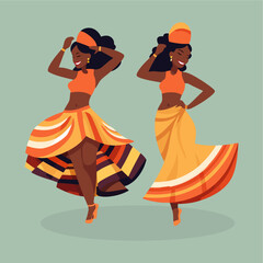 vector flat african female dancers © everythingin