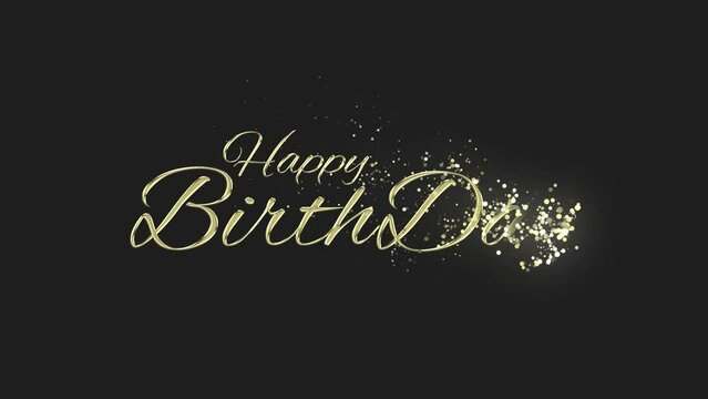 Happy Birthday Gold Lettering Text Animation