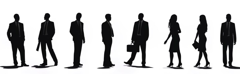 business people silhouettes on an isolated background