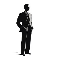 Obraz na płótnie Canvas silhouette of a businessman on an isolated white background