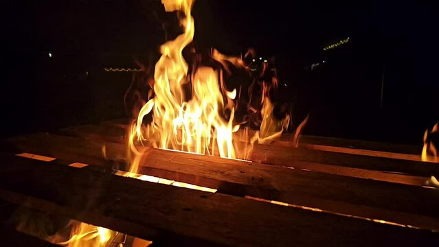 campfire at night
