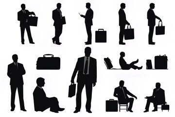 set of business people silhouettes