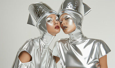 Radiant in Silver: Chic Models with a Bold Statement.